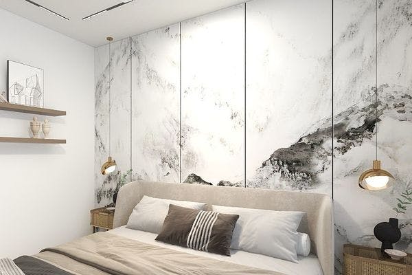 marble showcase on wall
