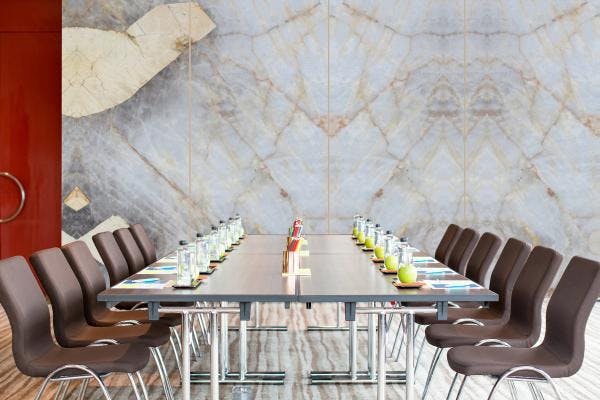 Marble wall in meeting area