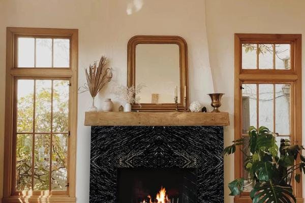 Granite fireplace center piece