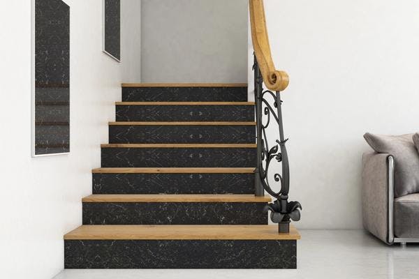 Granite stairs underwall