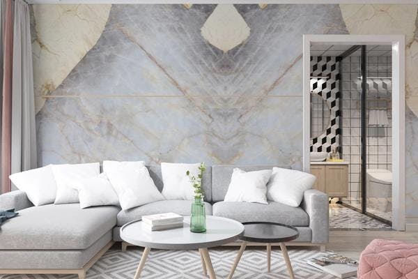 Marble wall in living space